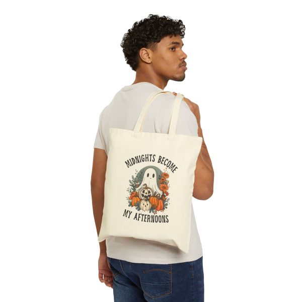 Midnights Become My Afternoons — trick or Treat -Cotton Canvas Tote Bag - Image 3