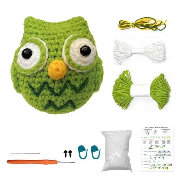 Cute DIY Crochet Animal Kit Withhand Knitting Yarn Needles Plush Doll Easy For Starter Includes Yarn Hook Accessories Tool Set - Image 14