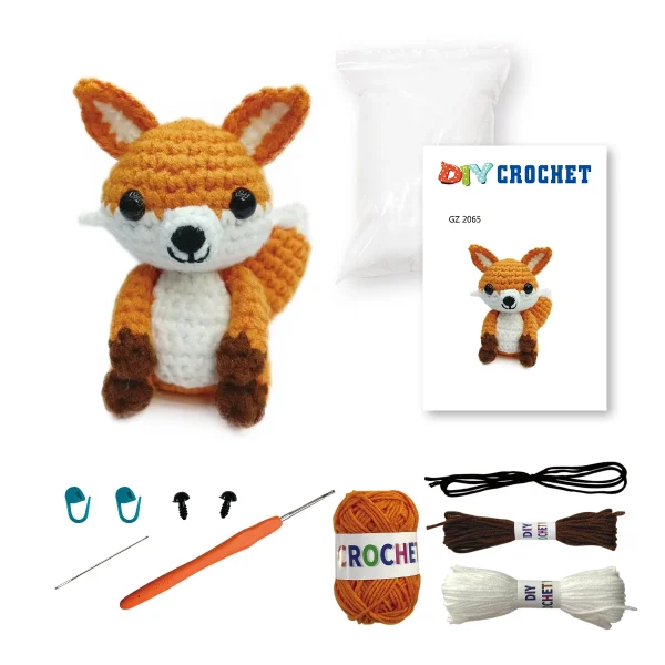 Cute DIY Crochet Animal Kit Withhand Knitting Yarn Needles Plush Doll Easy For Starter Includes Yarn Hook Accessories Tool Set - Image 10