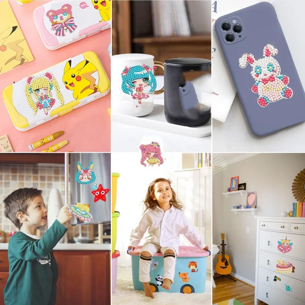 Kids DIY Diamond Painting Handmade Material Pack Cartoon Anime Stickers Decorations Educational Toys Paint by Number Gifts - Image 15