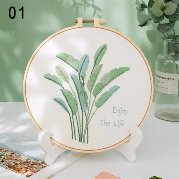 Flower Embroidery Starter Kit DIY Cross Stitch Set for Beginner Plant Printed Sewing Art Craft Painting Home Decor Needle Art - Image 9