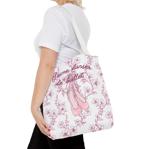 Ballet Tote Bag, Pink Cherry Blossom Hand Drawn Pointe Shoes, Personalized Name, Dance Bag, Ballet Gift, Dance Studio Tote, Ballerina Bag - Image 10
