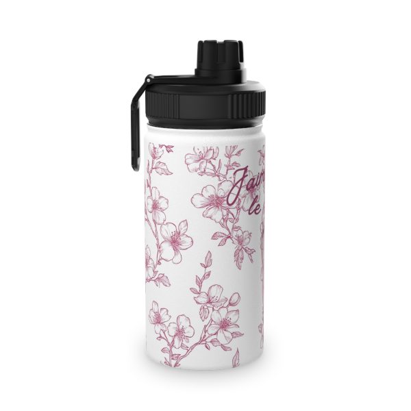 Water Bottle, Ballet Cherry Blossom Design - Personalizeable, Sports Lid, Gift for Dancers, Dance Studio Decor, Pink Point Shoes - Image 3