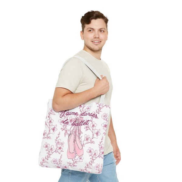 Ballet Tote Bag, Pink Cherry Blossom Hand Drawn Pointe Shoes, Personalized Name, Dance Bag, Ballet Gift, Dance Studio Tote, Ballerina Bag - Image 13