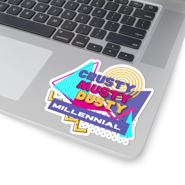 Crusty Dusty Musty Millennials Sticker - Retro-Inspired Vinyl Decal for Laptops, Water Bottles, and More - Perfect Gift for Elder Millennials - Image 5