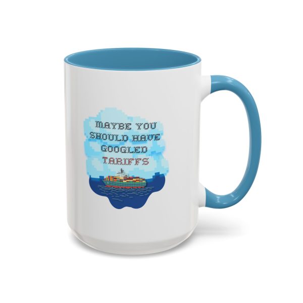 “Maybe You Should Have Googled Tariffs” Mug – Funny Political Gift for Democrats – Subtle Resistance Cross Stitch Look Coffee Cup - Image 6