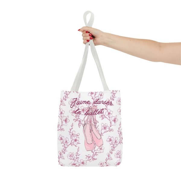 Ballet Tote Bag, Pink Cherry Blossom Hand Drawn Pointe Shoes, Personalized Name, Dance Bag, Ballet Gift, Dance Studio Tote, Ballerina Bag - Image 6