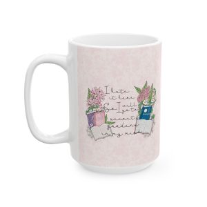 Secret Garden Bookish Mug 15oz Ceramic Mug for Readers, Cozy Girl Swiftie Gift, Floral Aesthetic Tortured Poet Club Coffee Cup
