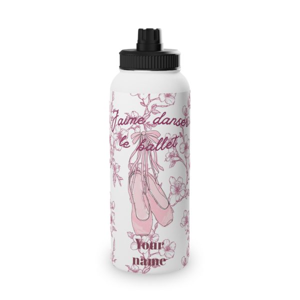 Water Bottle, Ballet Cherry Blossom Design - Personalizeable, Sports Lid, Gift for Dancers, Dance Studio Decor, Pink Point Shoes - Image 9