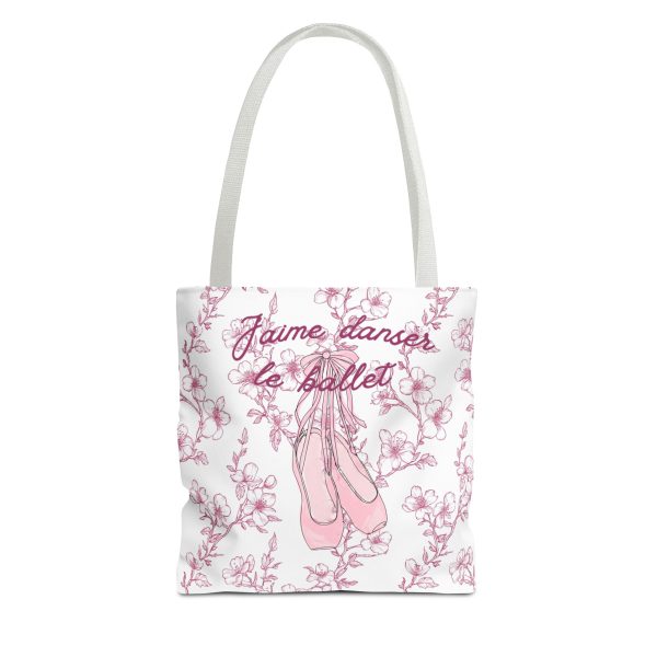 Ballet Tote Bag, Pink Cherry Blossom Hand Drawn Pointe Shoes, Personalized Name, Dance Bag, Ballet Gift, Dance Studio Tote, Ballerina Bag - Image 3