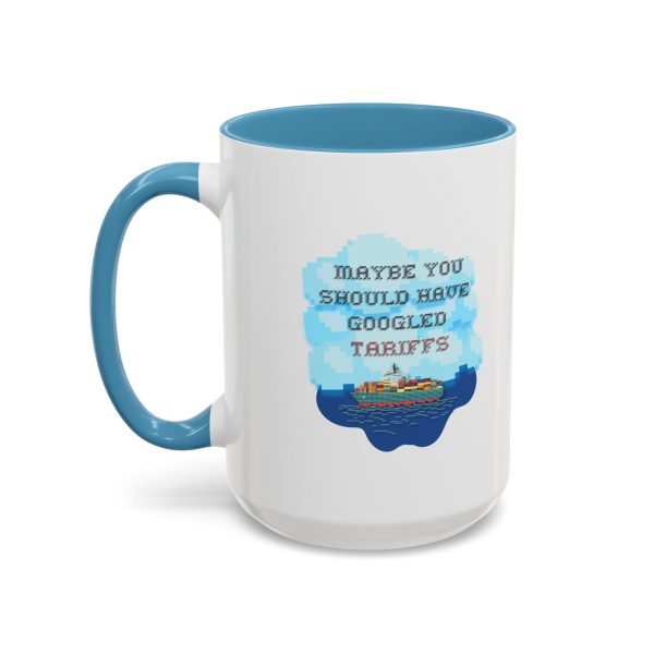 “Maybe You Should Have Googled Tariffs” Mug – Funny Political Gift for Democrats – Subtle Resistance Cross Stitch Look Coffee Cup - Image 7