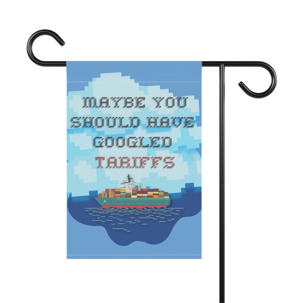 Funny Resistance Garden Flag – “Maybe You Should Have Googled Tariffs” – Vintage Cross Stitch Style Democrat Decoration - Image 3