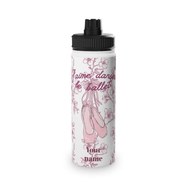 Water Bottle, Ballet Cherry Blossom Design - Personalizeable, Sports Lid, Gift for Dancers, Dance Studio Decor, Pink Point Shoes - Image 5