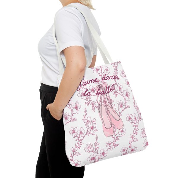 Ballet Tote Bag, Pink Cherry Blossom Hand Drawn Pointe Shoes, Personalized Name, Dance Bag, Ballet Gift, Dance Studio Tote, Ballerina Bag - Image 14