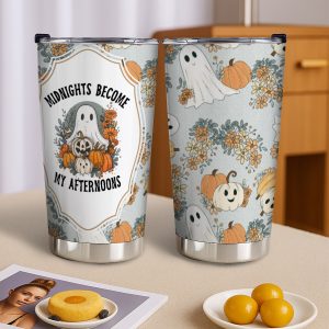 Vintage Floral Pumpkin Ghost 20 oz Tumbler Mint Green Taylor Swift inspired