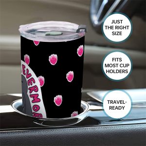Tumbler 20oz with Sliding Lid Nevermore Raven Heart Design for Halloween, Goth Girls, Teachers